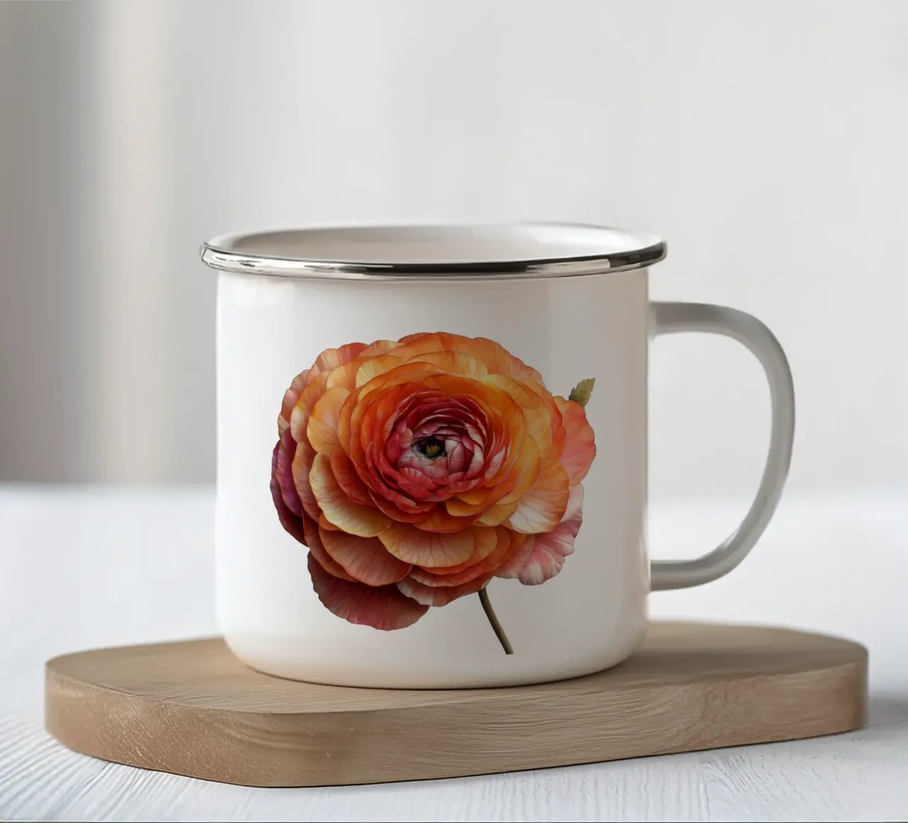Fiore di ranuncolo tazza in smalto da Bold Blooms