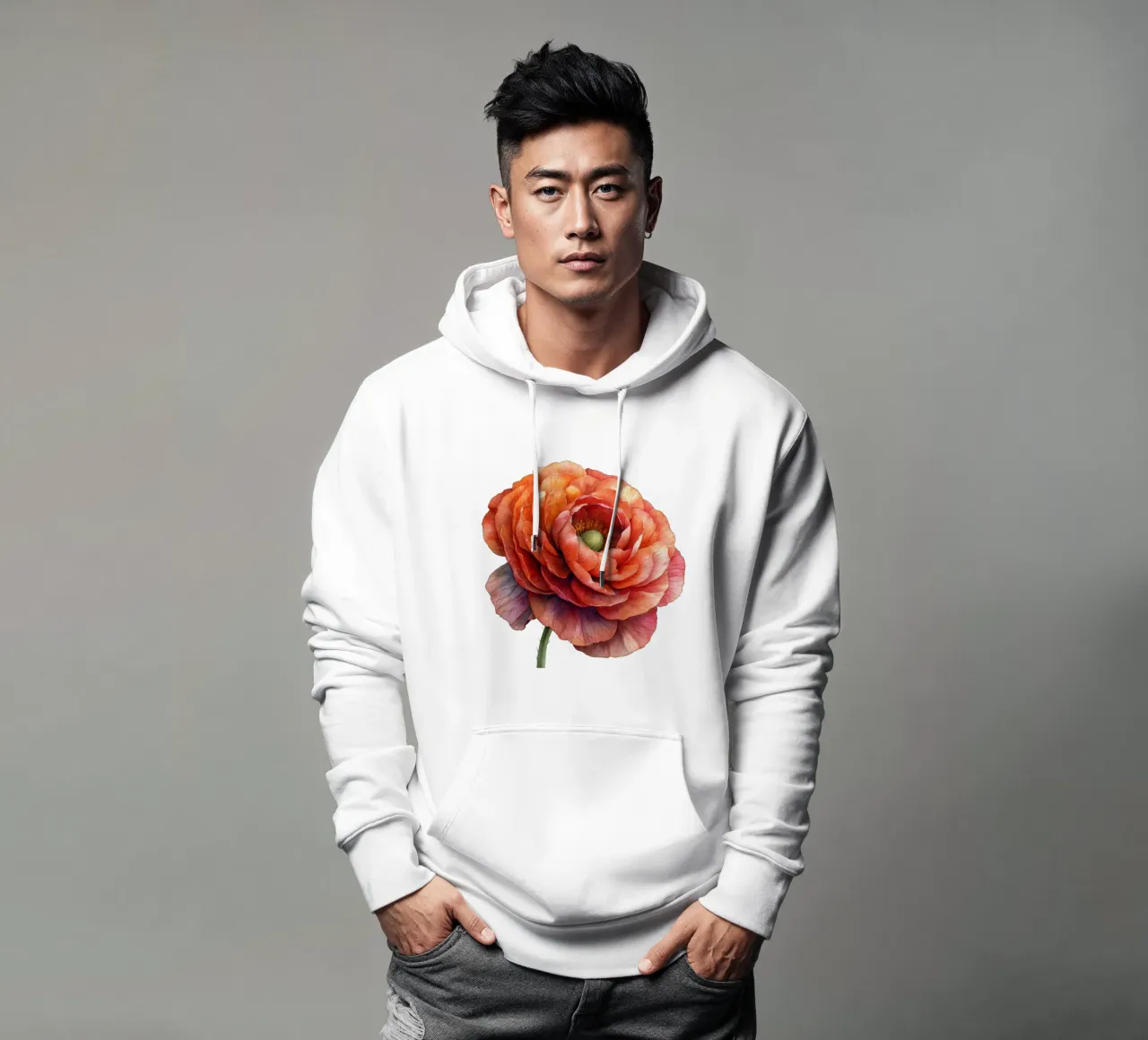 Fiore di ranuncolo felpa con cappuccio da Bold Blooms