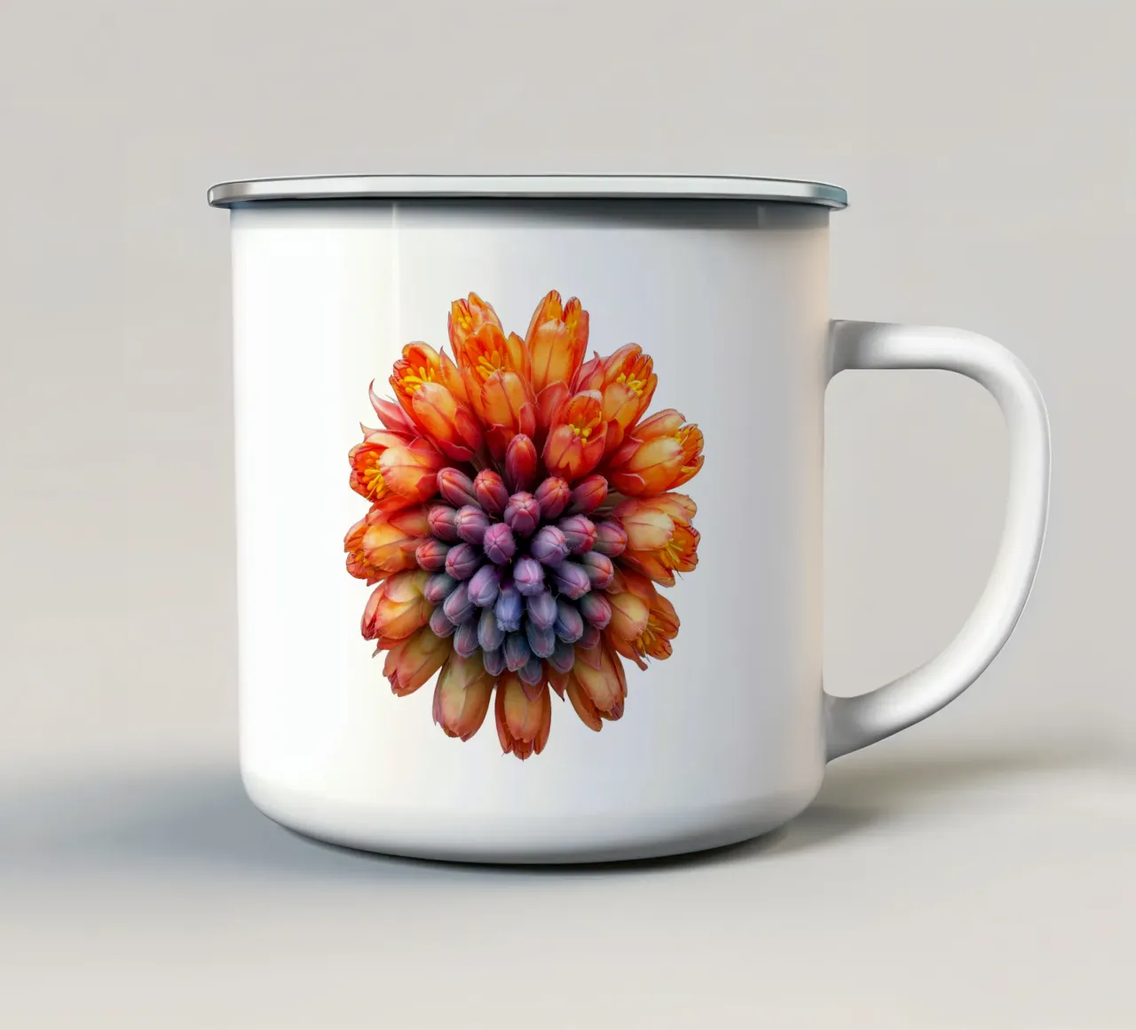 Fiore di poker rosso fuoco tazza in smalto da Bold Blooms