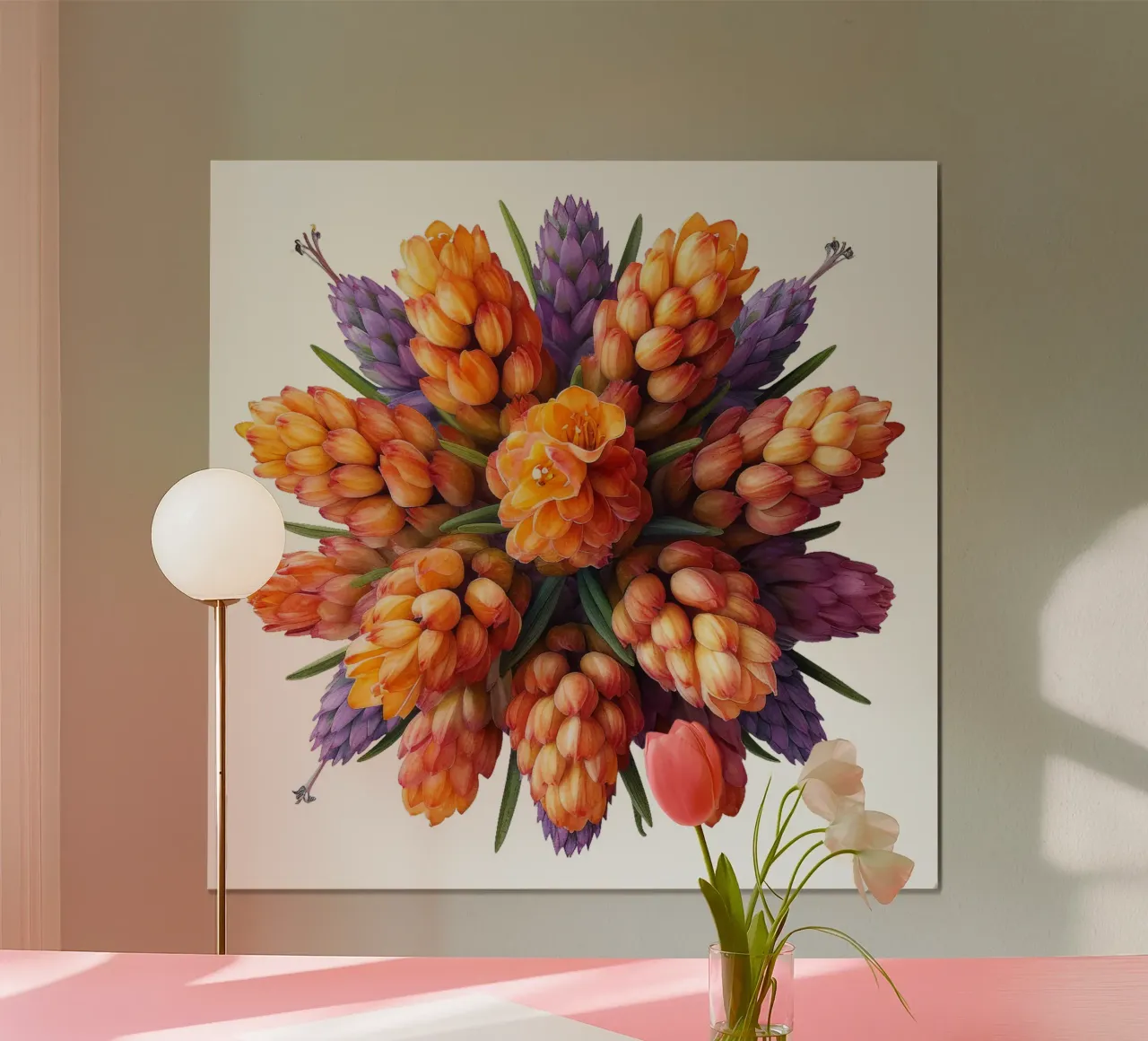 Fiore di poker rosso fuoco poster con telaio in plastica da Bold Blooms