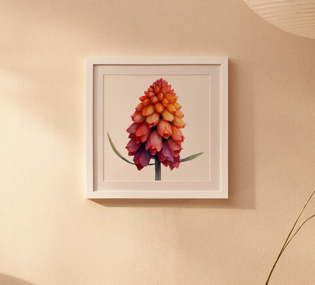 Fiore di poker rosso fuoco poster con telaio in plastica da Bold Blooms