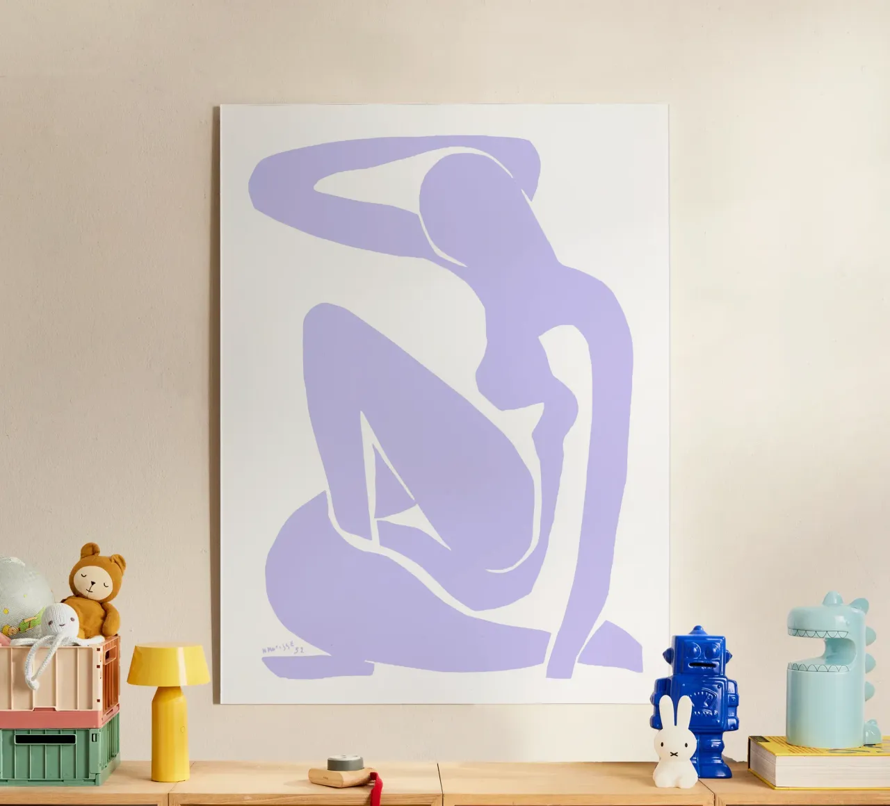 Matisse Knipsel - Elegant Silhouet in Pastell acryl van SMPLE