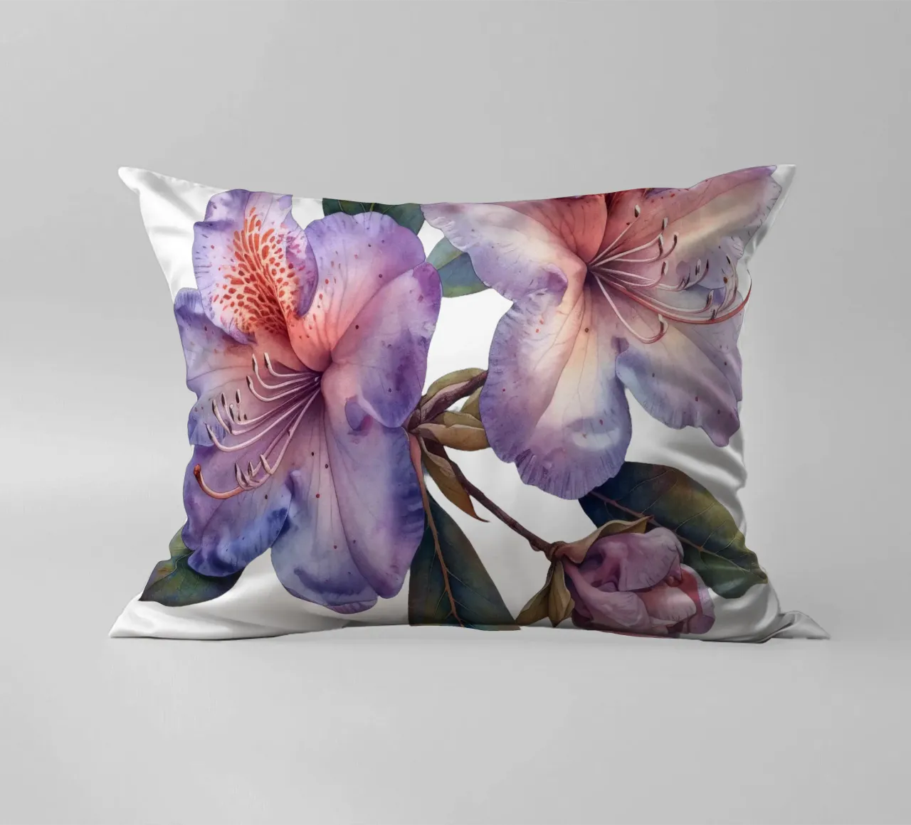 Rhododendron Flower decorative cushion by Bold Blooms
