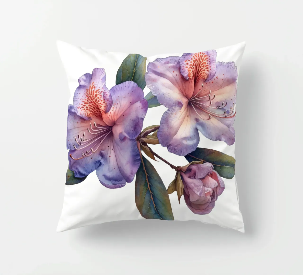 Rhododendron Flower decorative cushion by Bold Blooms