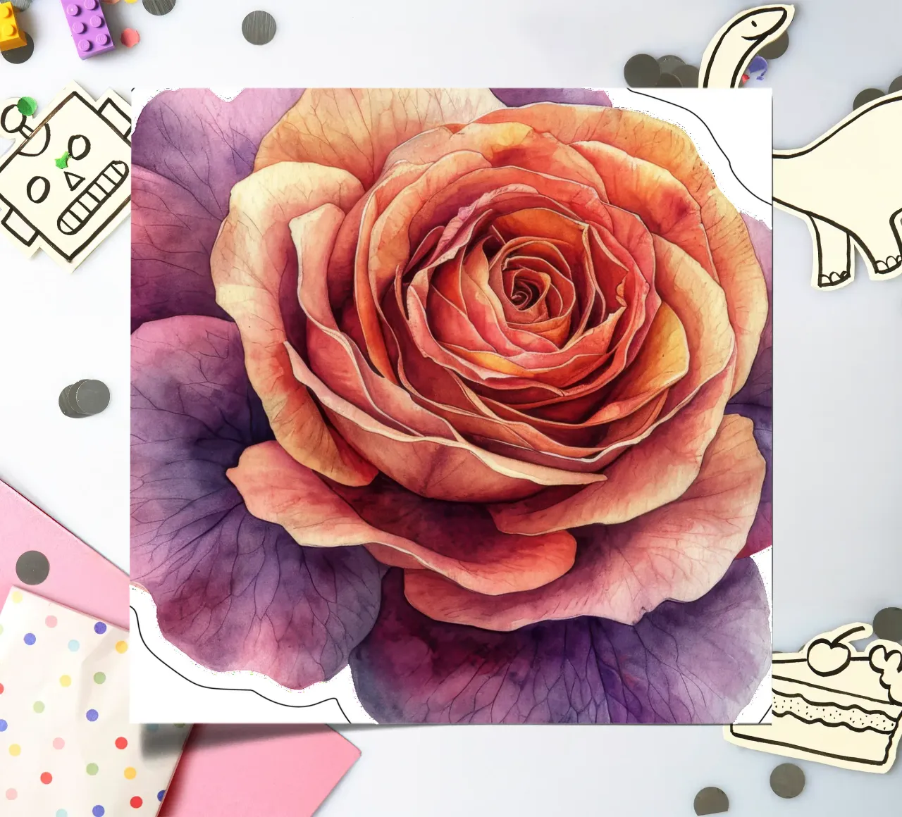 Rose Flower sticker sheet by Bold Blooms