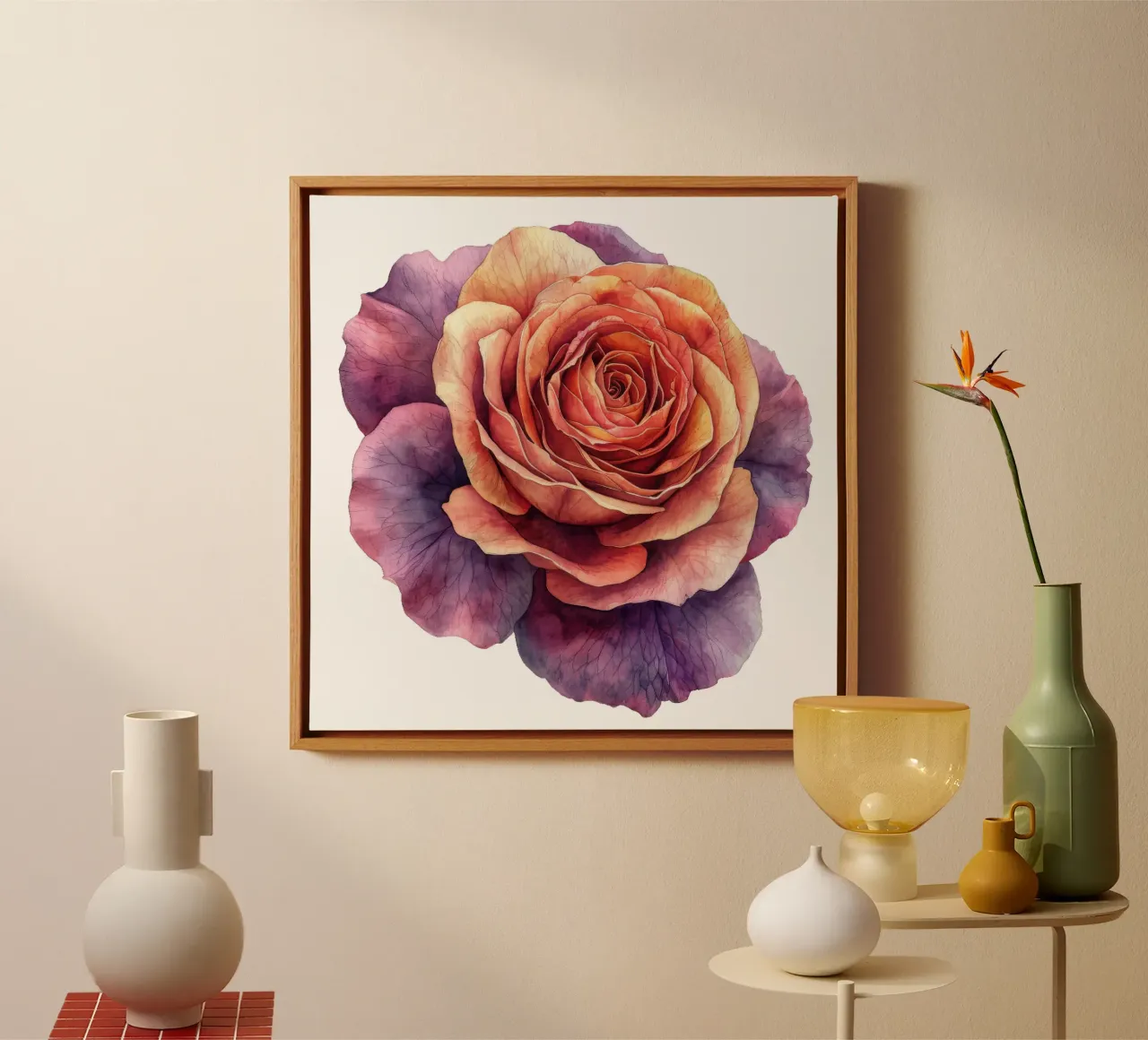 Rose Flower canvas by Bold Blooms