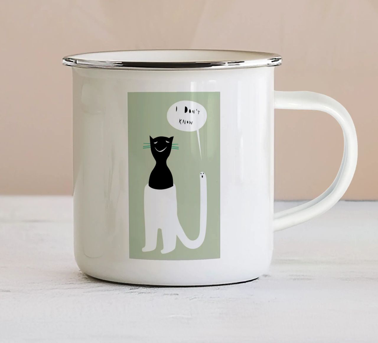 Oracle Beige tazza in smalto da Monika Aichele