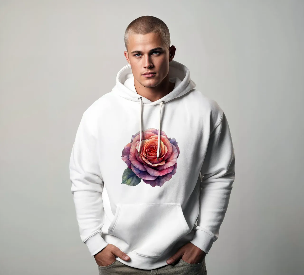 Fiore di rosa felpa con cappuccio da Bold Blooms