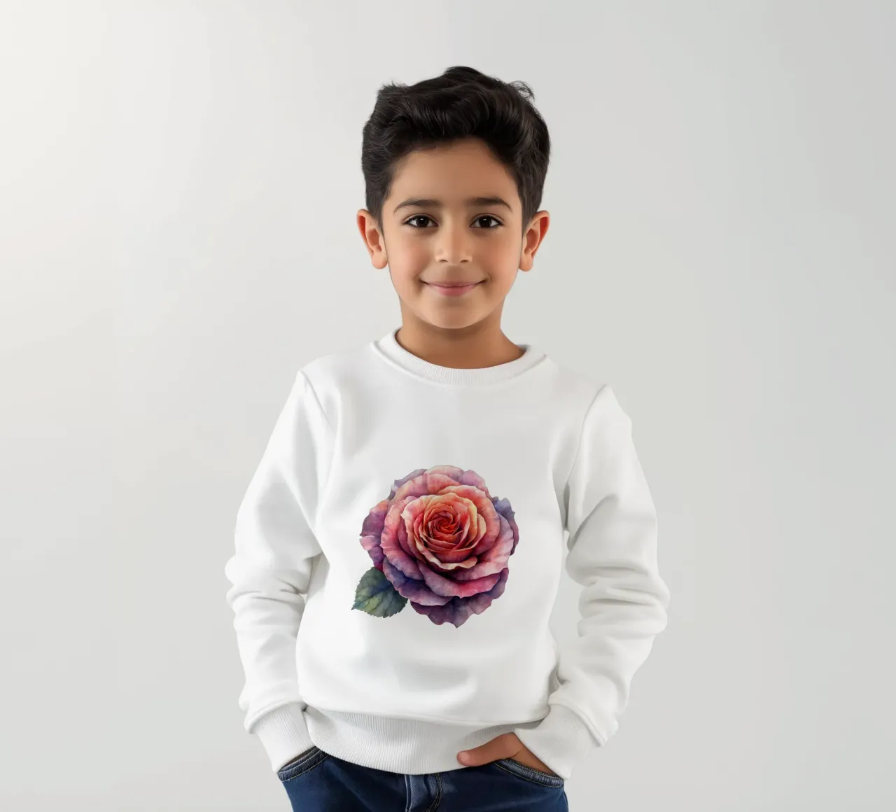Fiore di rosa felpa bambino da Bold Blooms