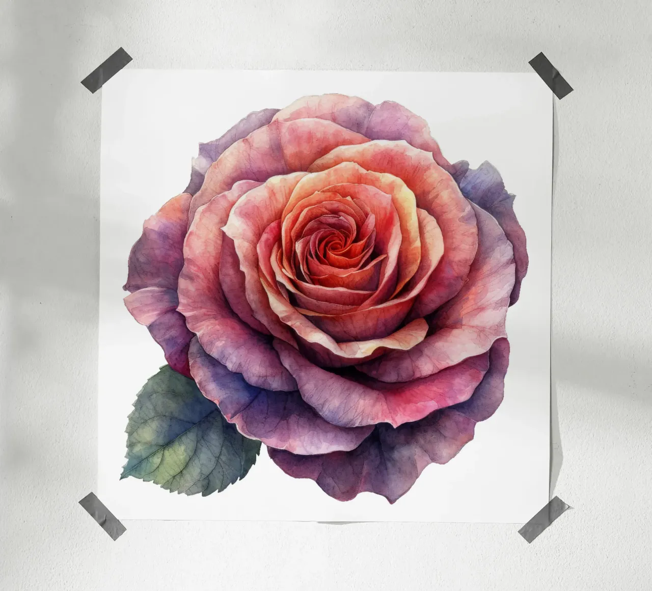 Fiore di rosa poster con telaio in alluminio da Bold Blooms