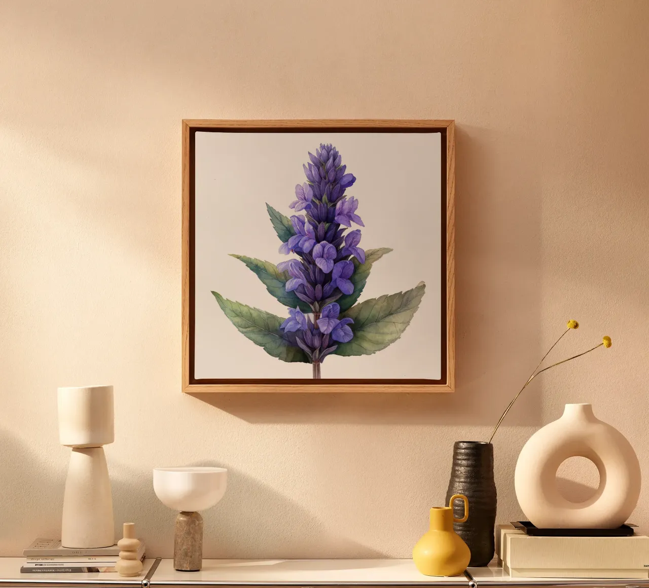 Salvia bloem canvas met Baklijst van Bold Blooms