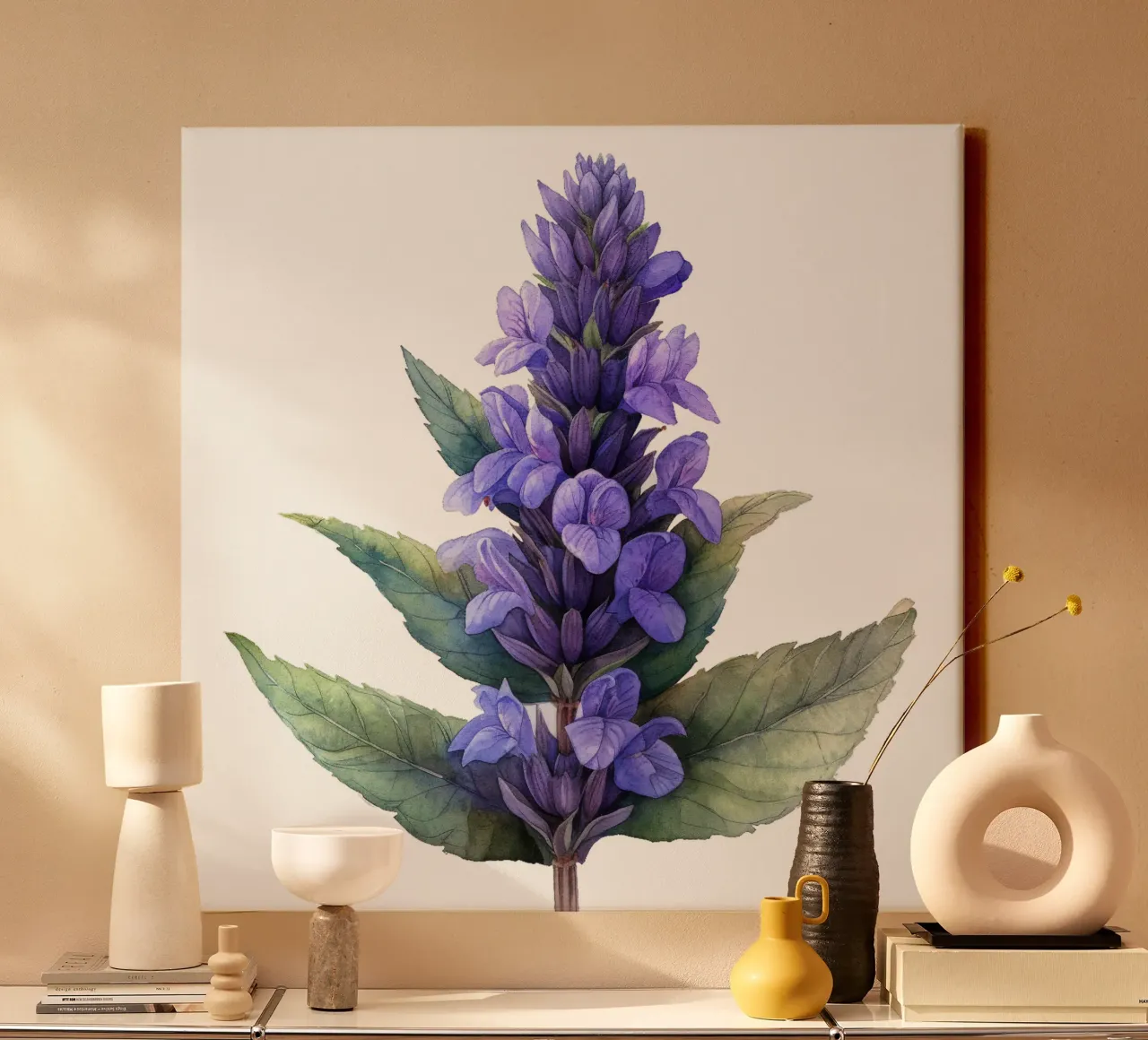 Salvia bloem canvas met Baklijst van Bold Blooms