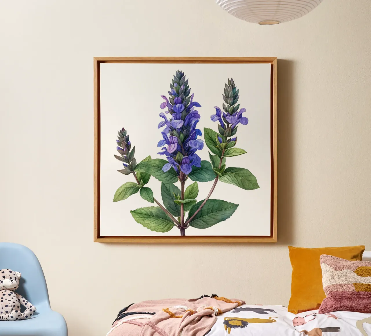 Fiore di salvia tela con Cornice a cassetta da Bold Blooms