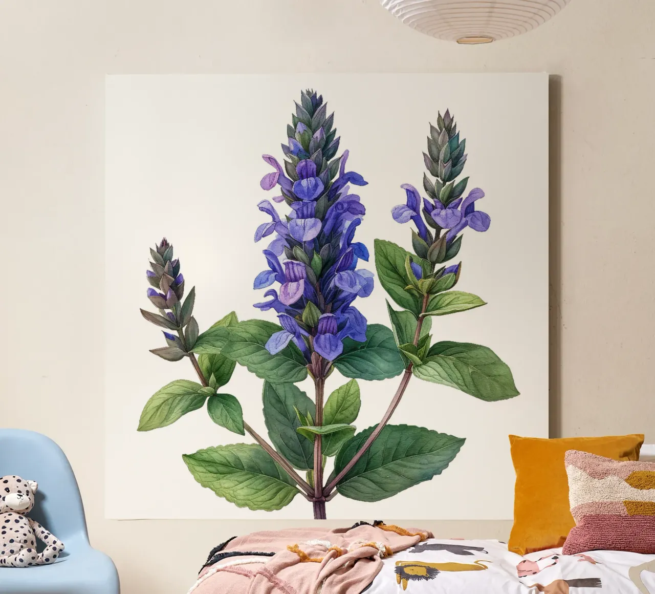 Fiore di salvia tela con Cornice a cassetta da Bold Blooms