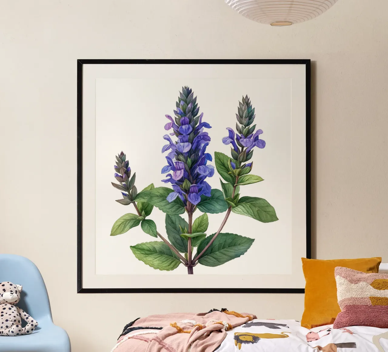 Fiore di salvia poster con telaio in alluminio da Bold Blooms