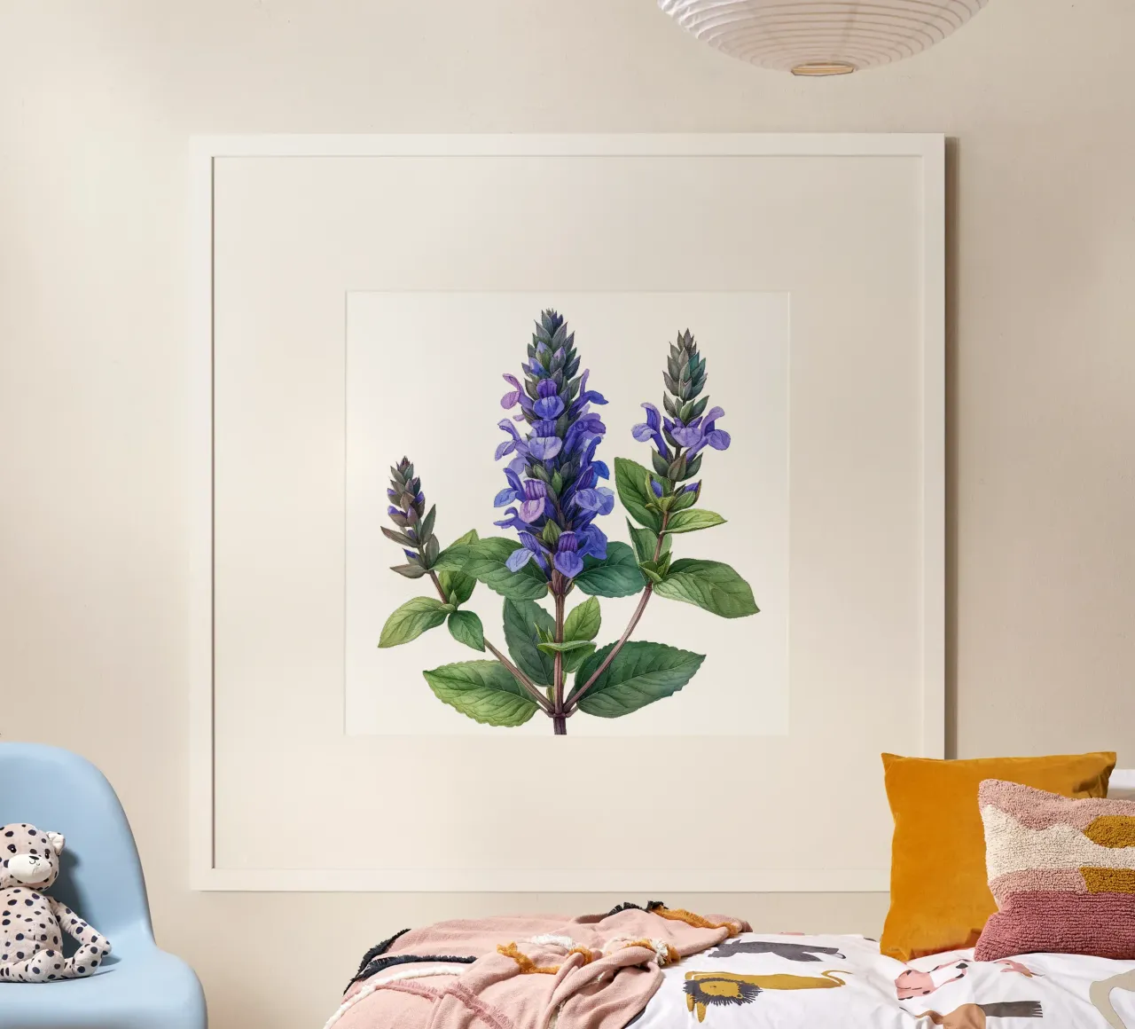 Fiore di salvia poster con telaio in alluminio da Bold Blooms