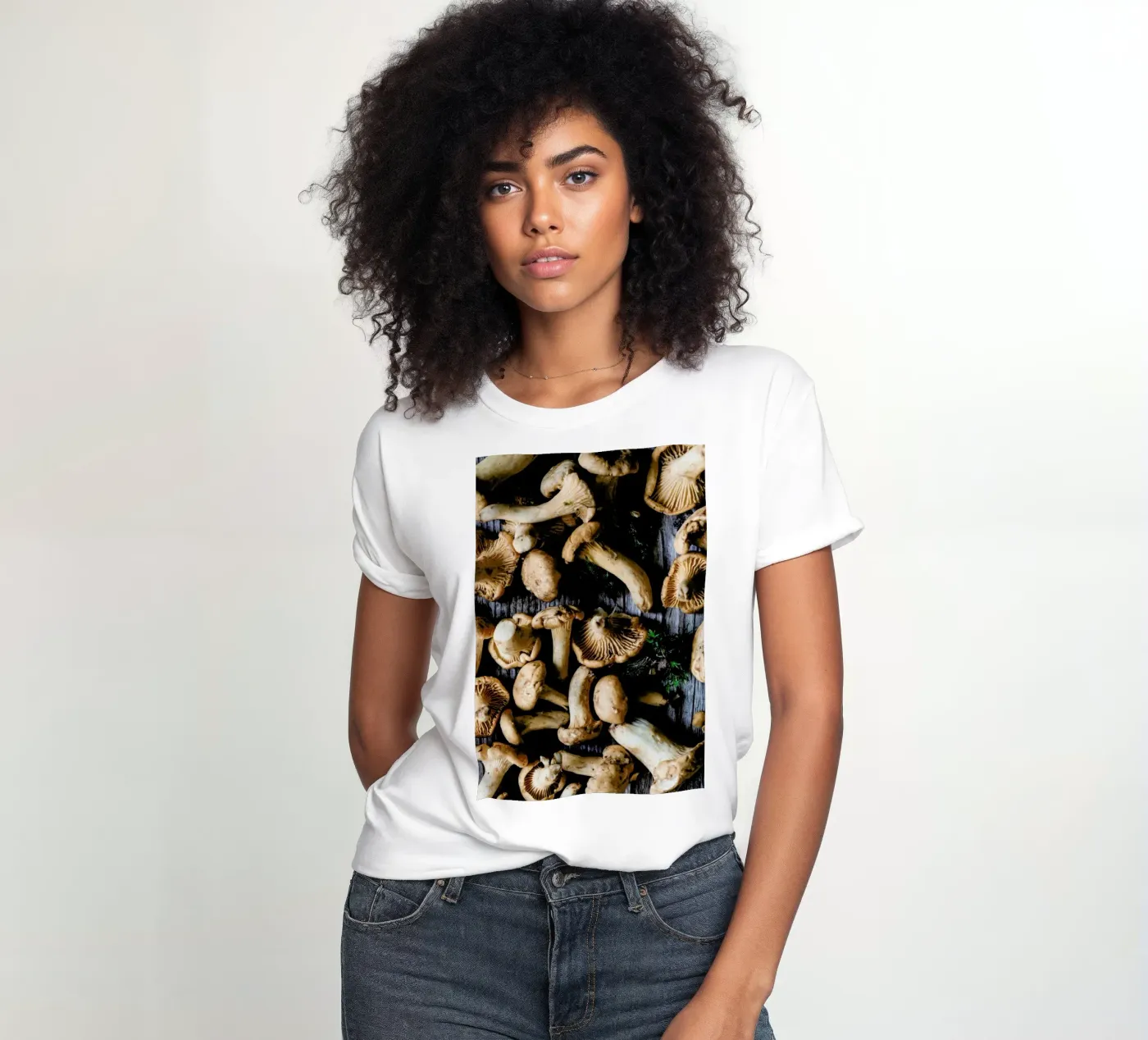 Pfifferlinge women's fitted t-shirt by Eat this