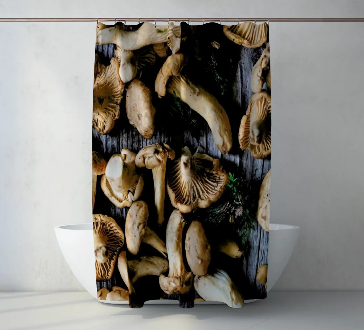 Pfifferlinge shower curtain by Eat this