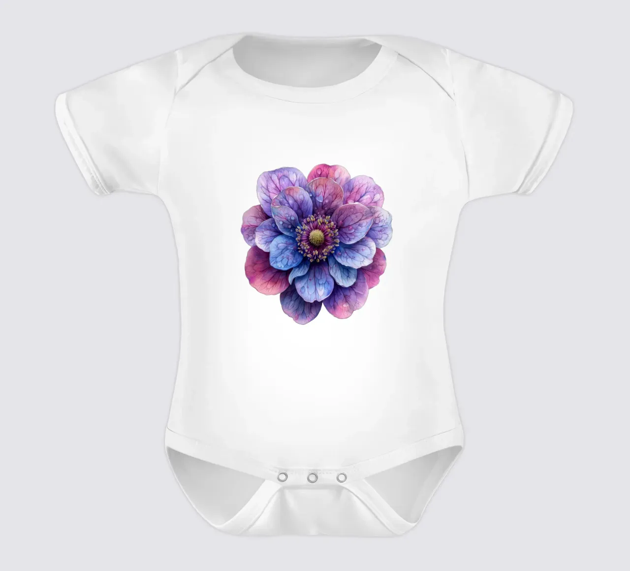 Fiore di scabiosa body neonato maniche corte da Bold Blooms
