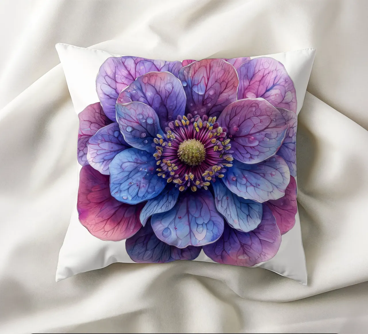 Fiore di scabiosa cuscino da Bold Blooms