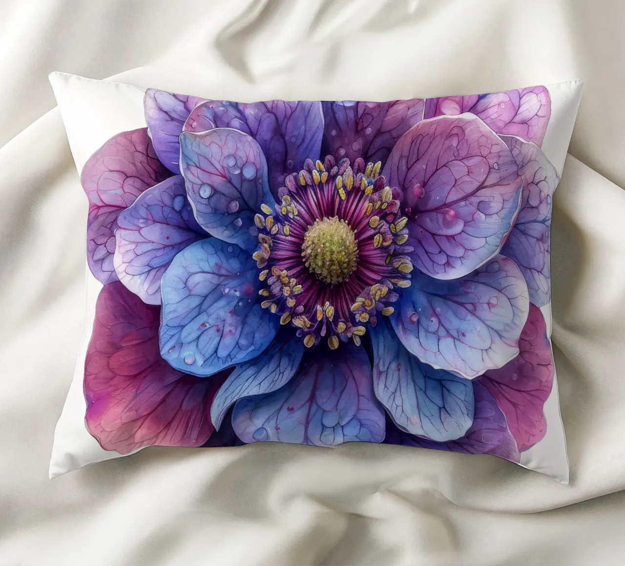 Fiore di scabiosa cuscino da Bold Blooms