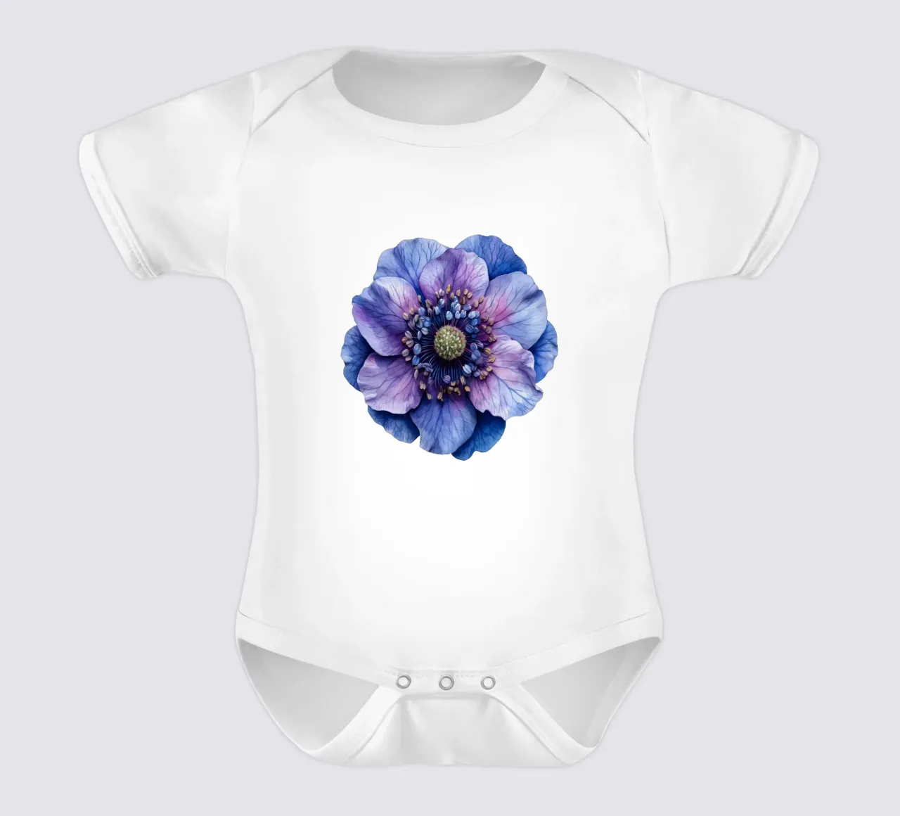 Fiore di scabiosa body neonato maniche corte da Bold Blooms