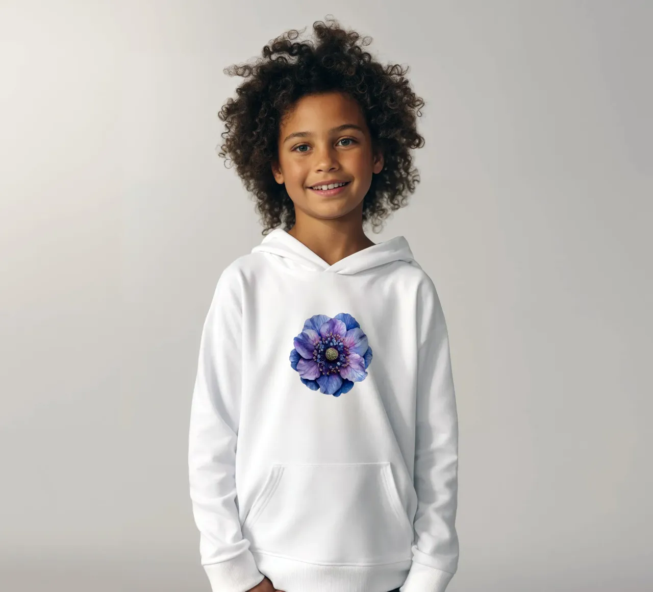 Scabiosa Flower kids hoodie by Bold Blooms