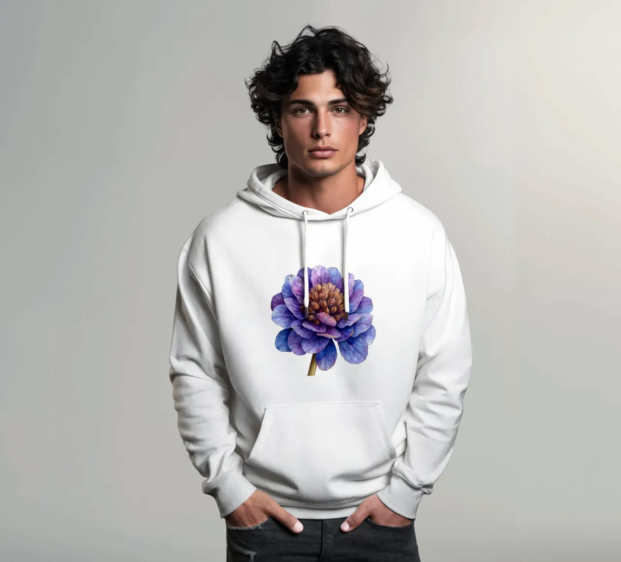 Fiore di scabiosa felpa con cappuccio da Bold Blooms