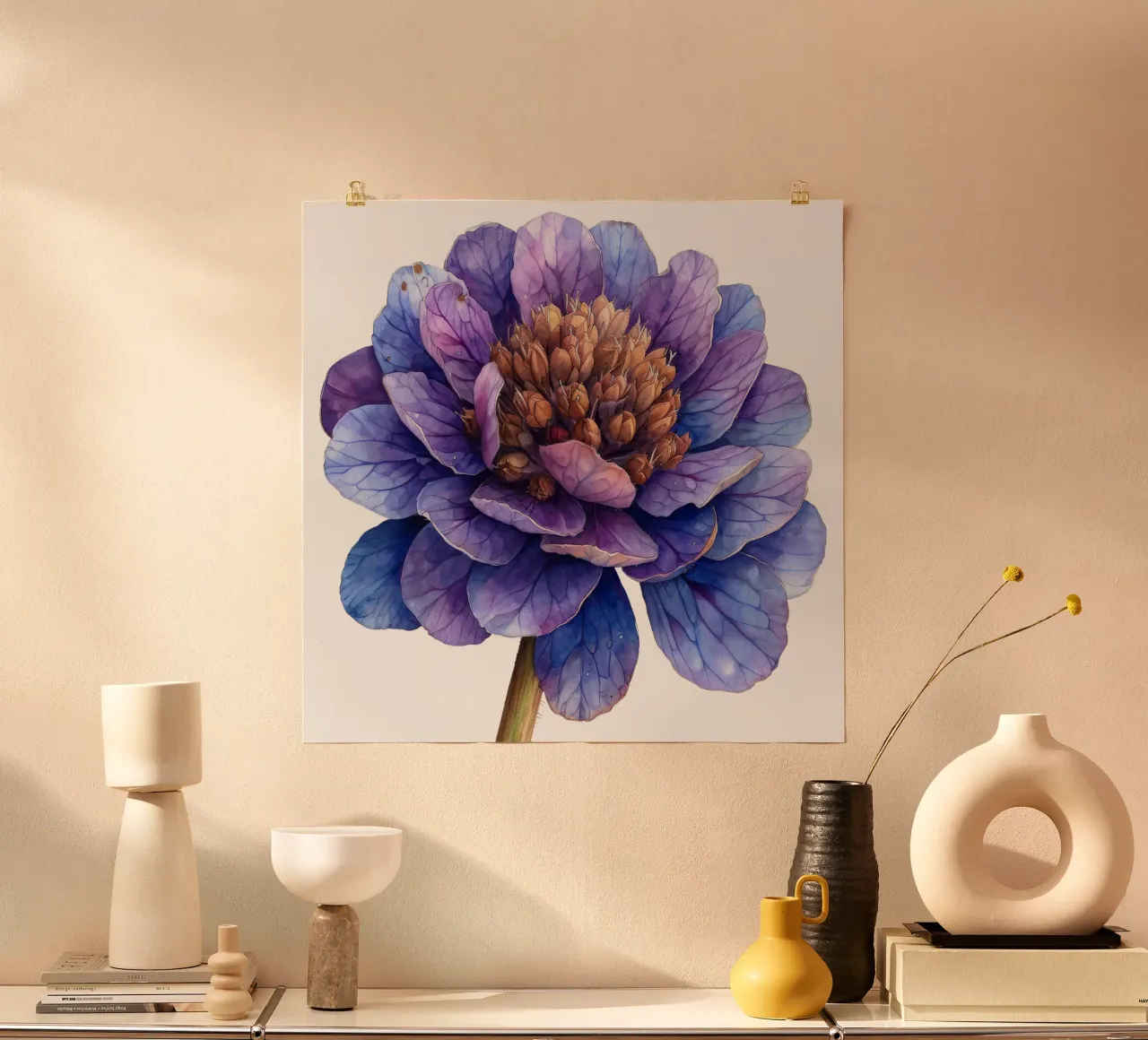 Fleur de scabiosa poster de Bold Blooms