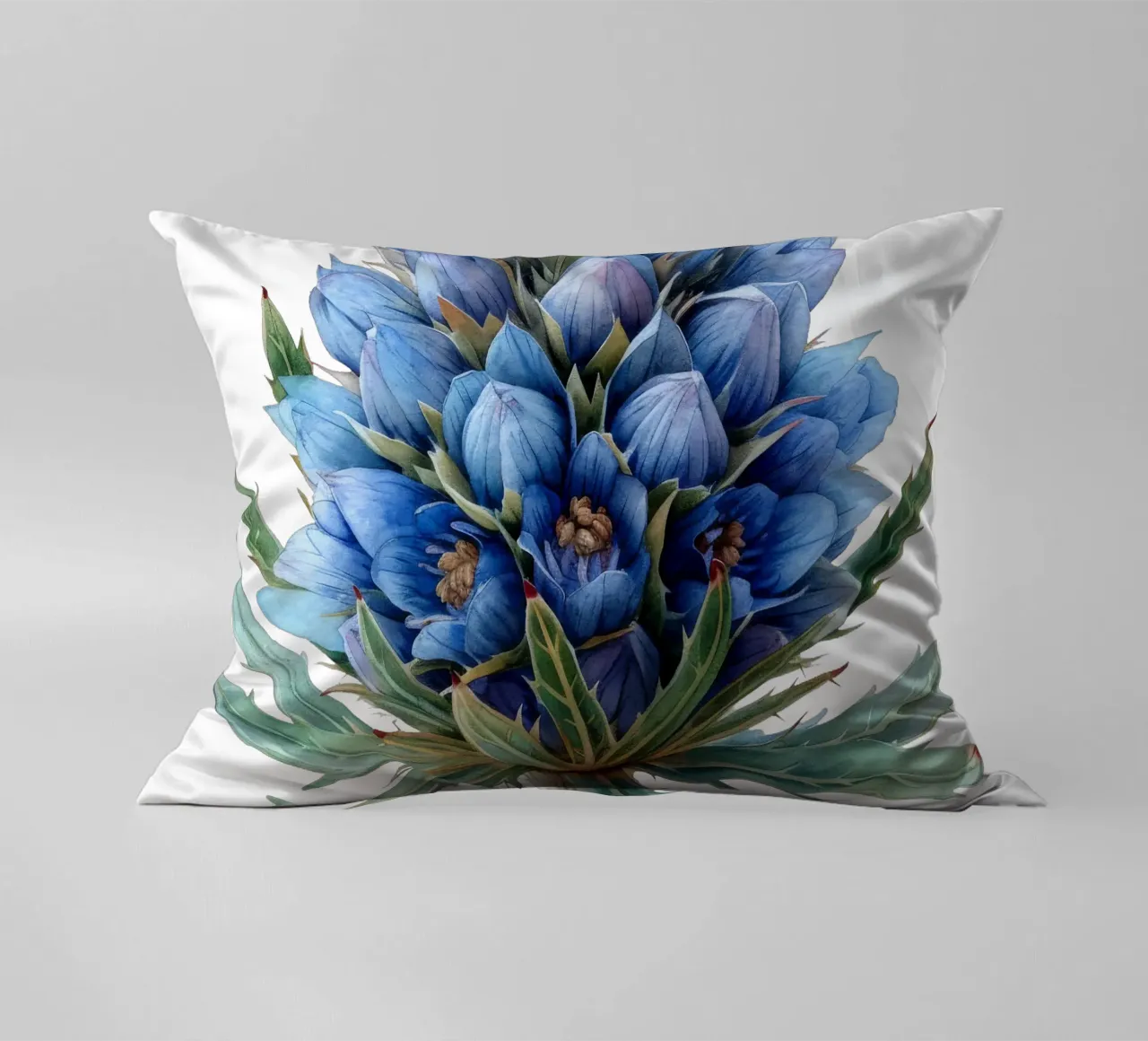 Fiore di agrifoglio marino cuscino da Bold Blooms