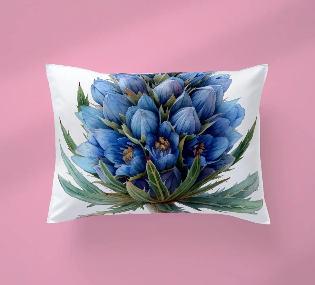 Fiore di agrifoglio marino cuscino da Bold Blooms