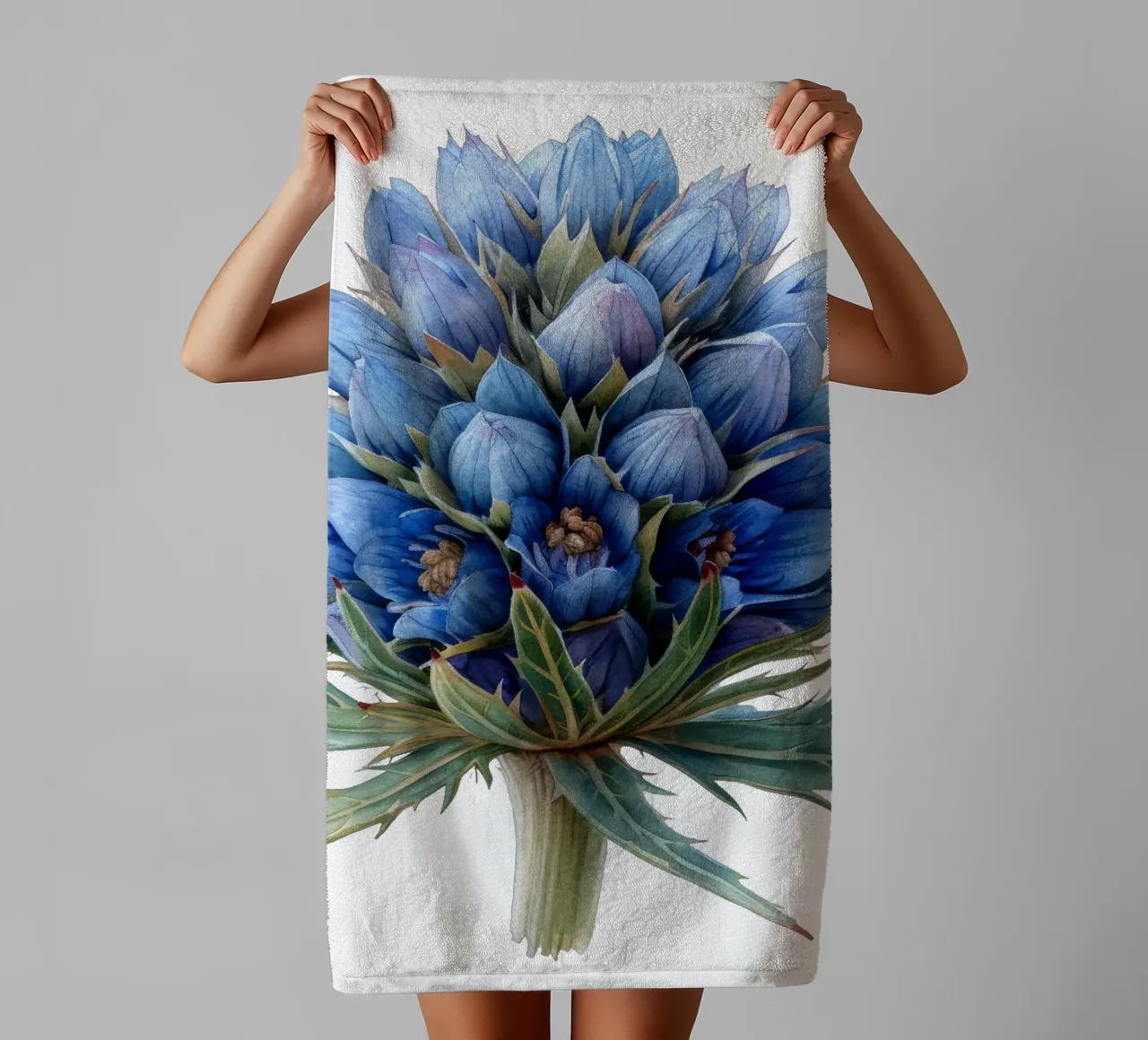Flor de acebo marino toalla de baño de Bold Blooms