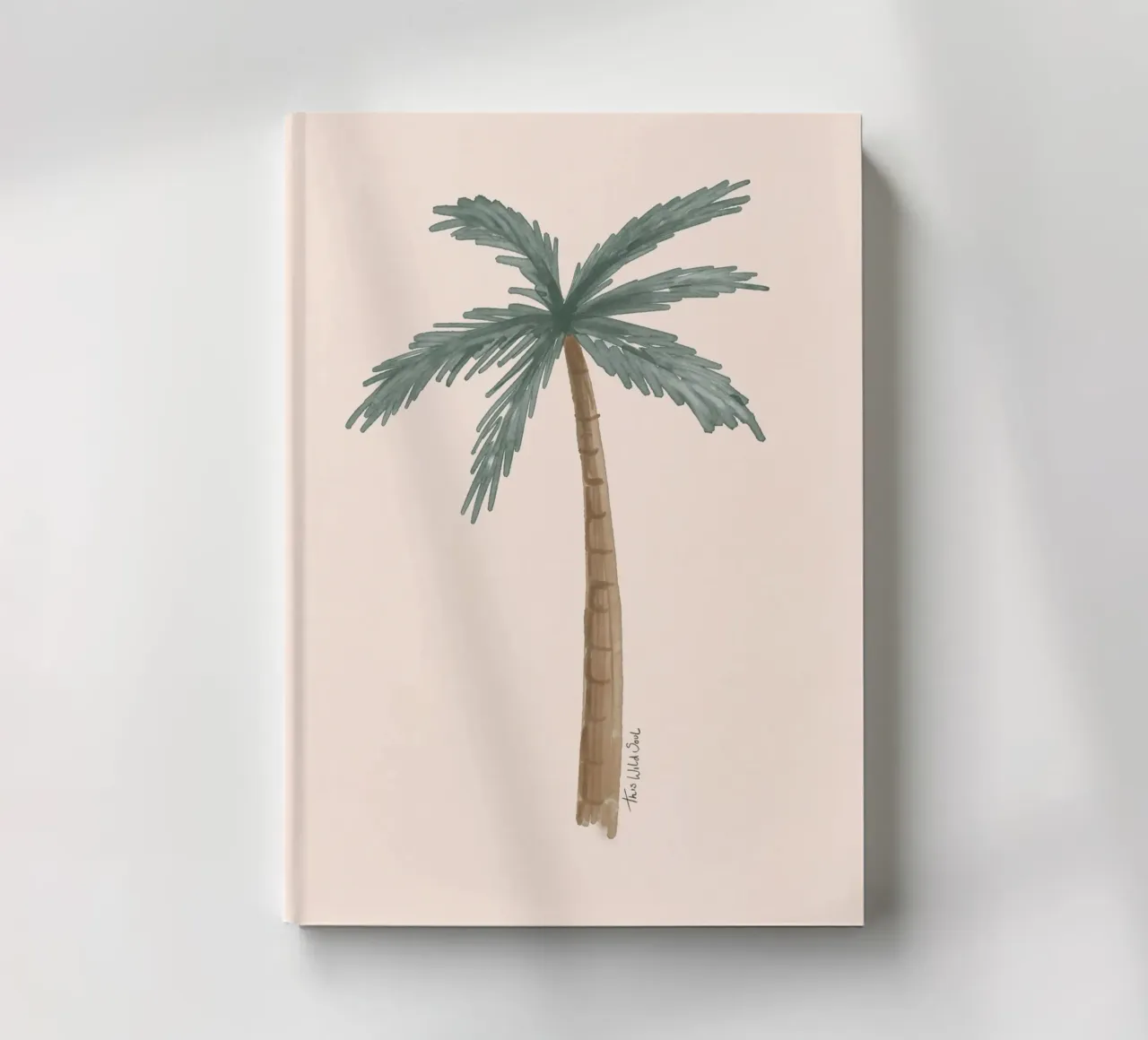 Coastal boho palm tree minimalist pink watercolour notebook by This Wild Soul - Illustration