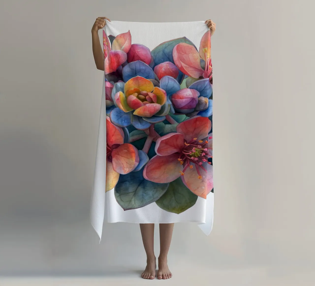Sedum Flower beach towel by Bold Blooms