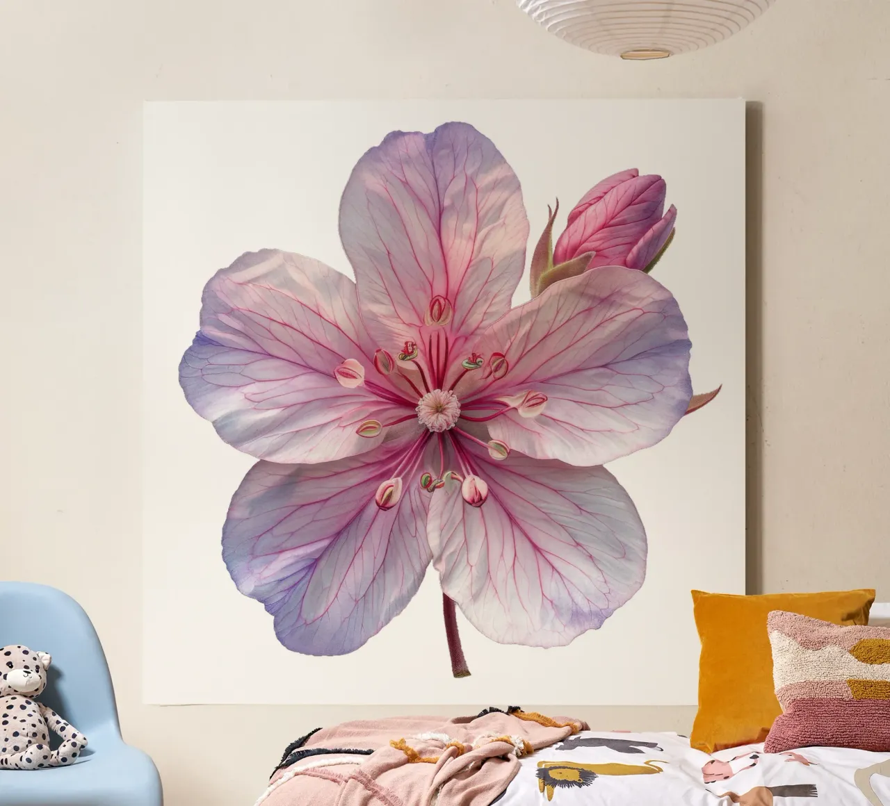 Zijdebloem canvas van Bold Blooms
