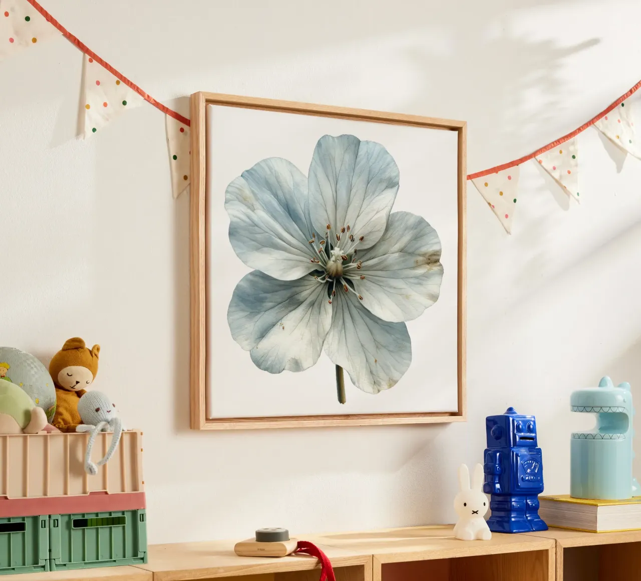 Zijdebloem canvas met Baklijst van Bold Blooms