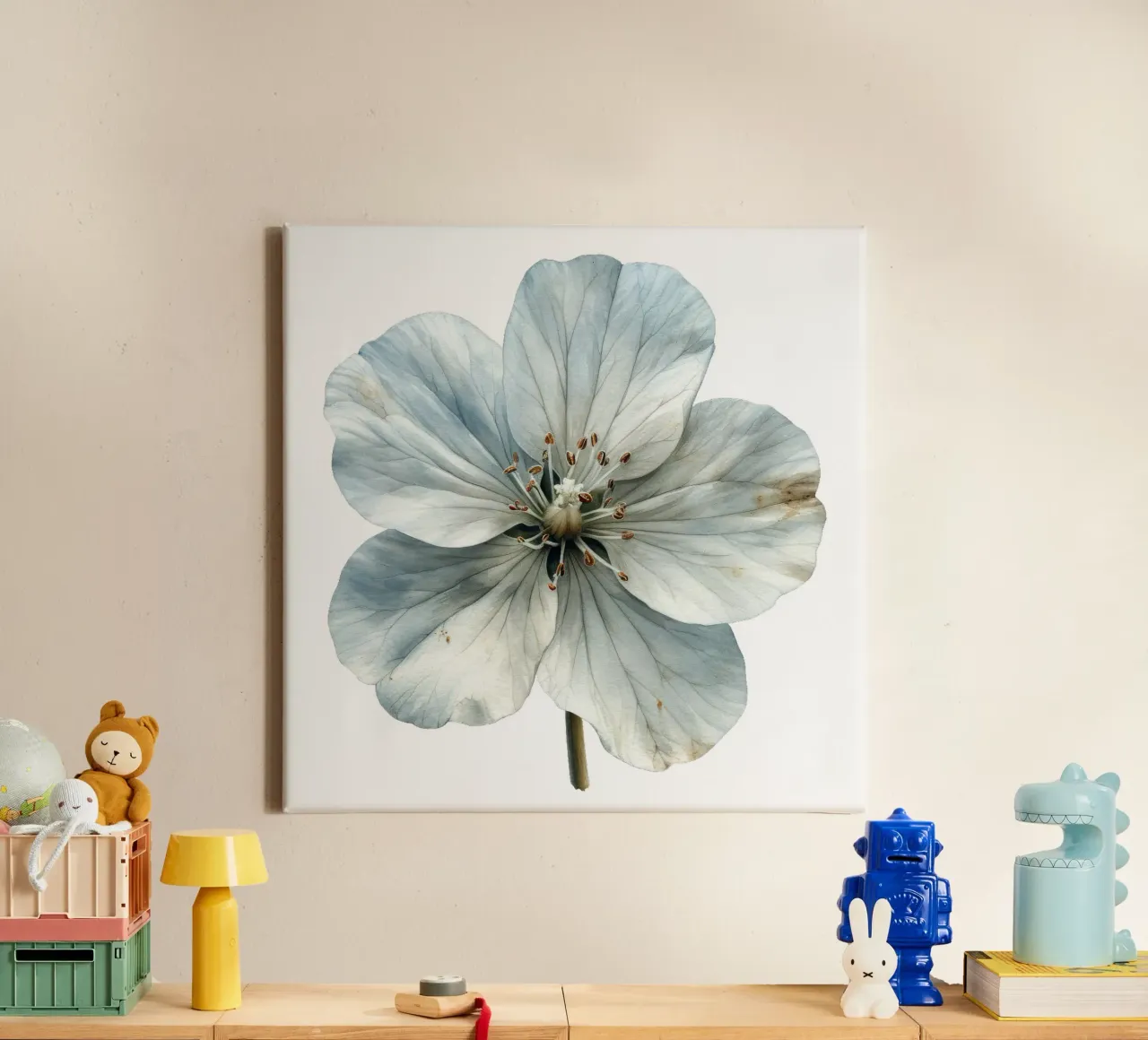Zijdebloem canvas met Baklijst van Bold Blooms