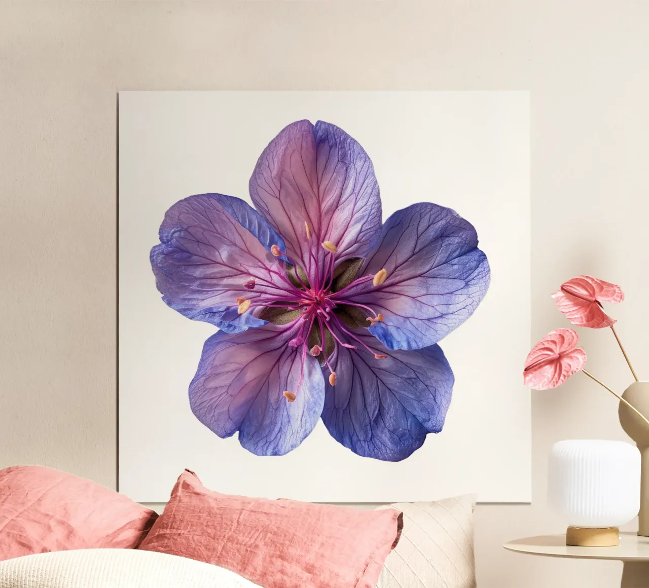 Fiore di Silene poster con telaio in legno da Bold Blooms