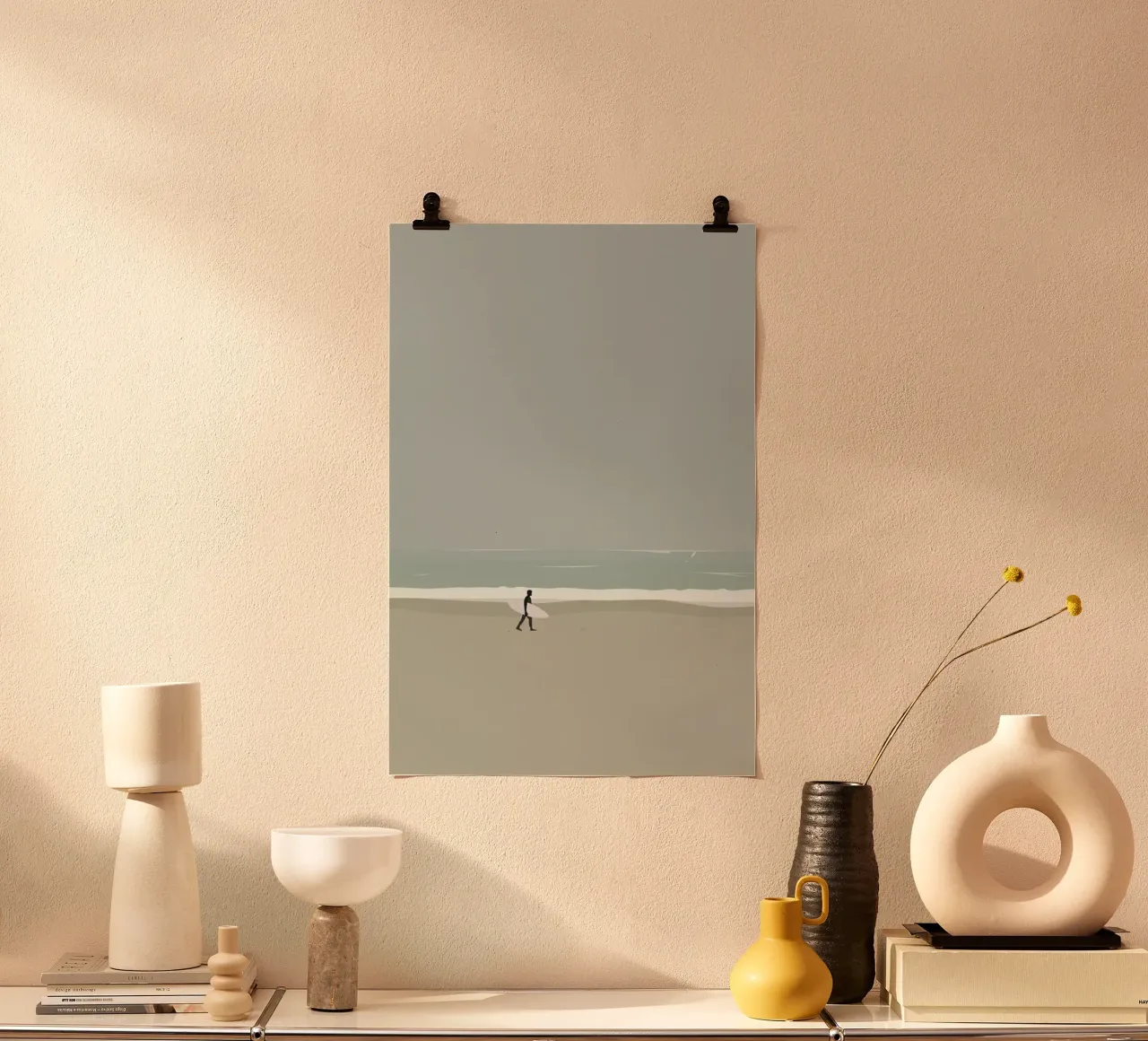 Lære At Surf poster con telaio in legno da Swen Swensøn