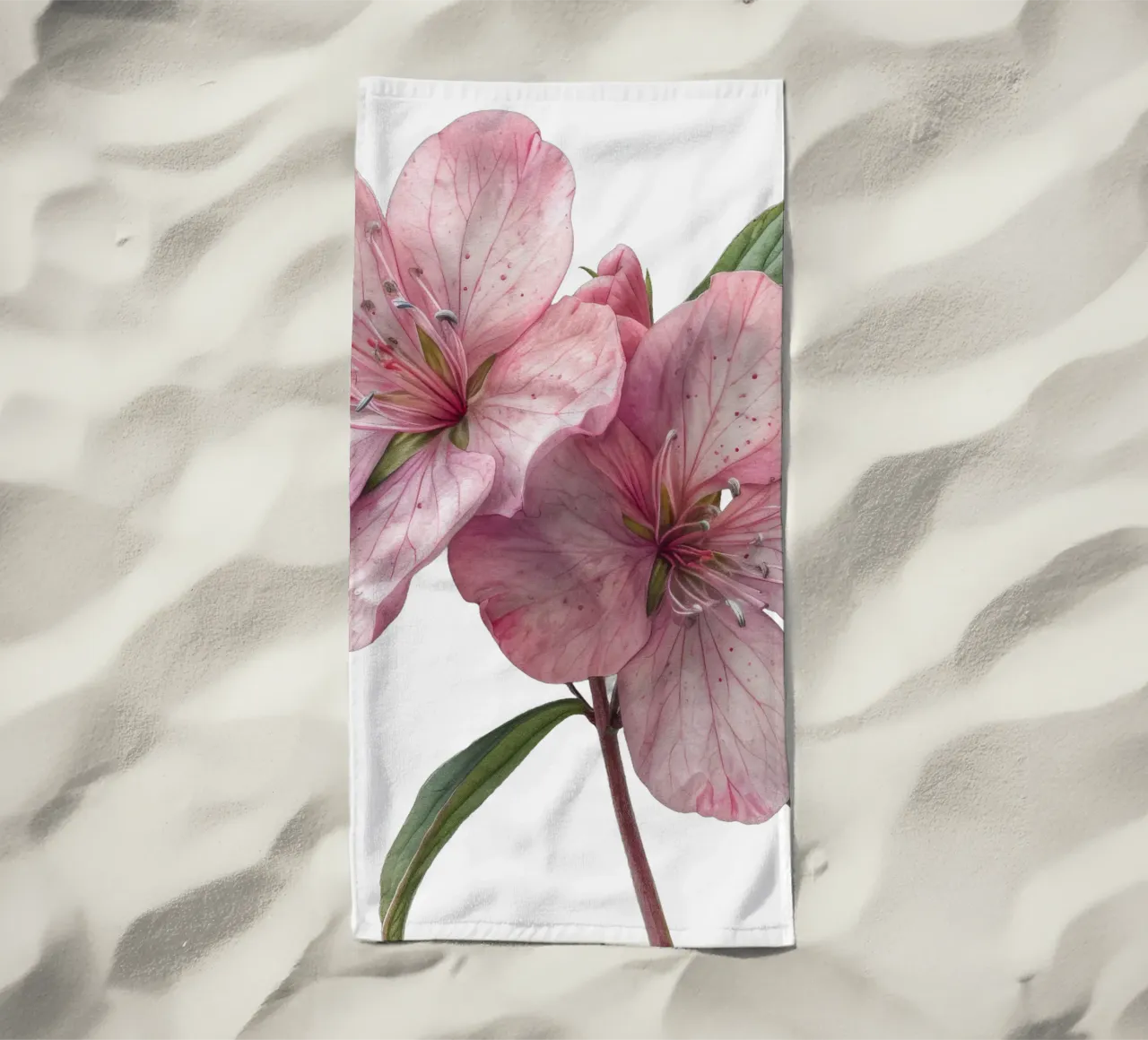 Zeepkruid Bloem strandhanddoek van Bold Blooms