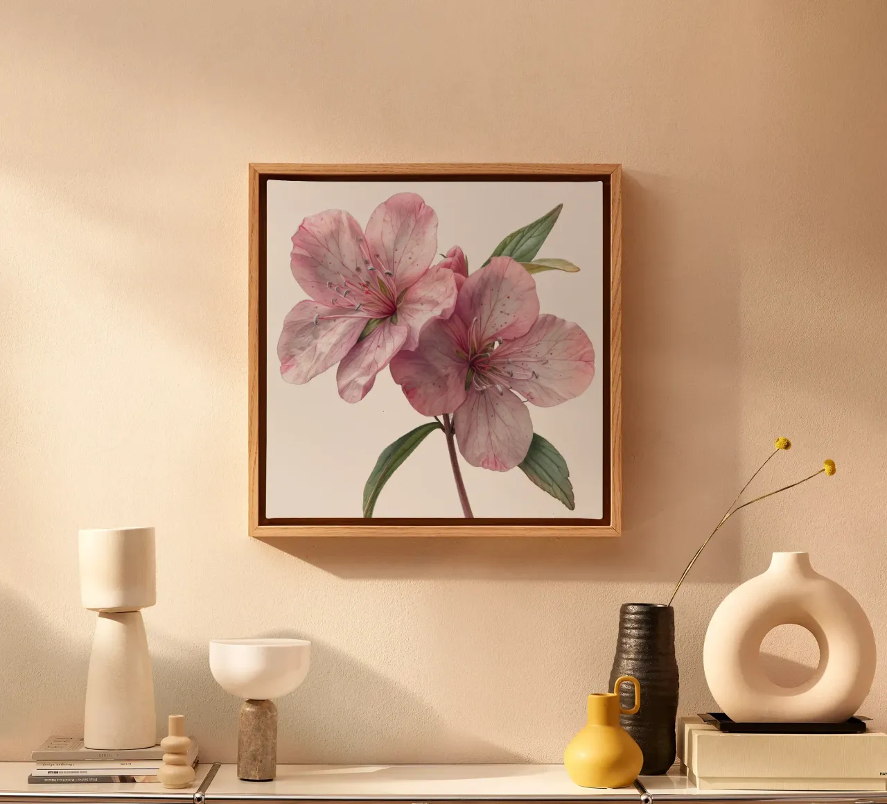Zeepkruid Bloem canvas met Baklijst van Bold Blooms