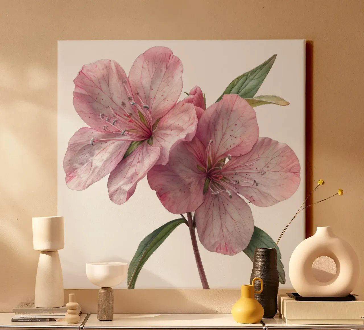 Zeepkruid Bloem canvas met Baklijst van Bold Blooms