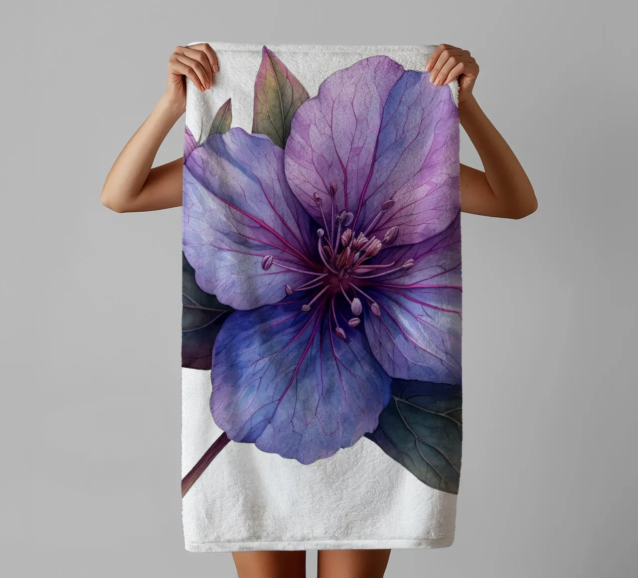 Zeepkruid Bloem badhanddoek van Bold Blooms