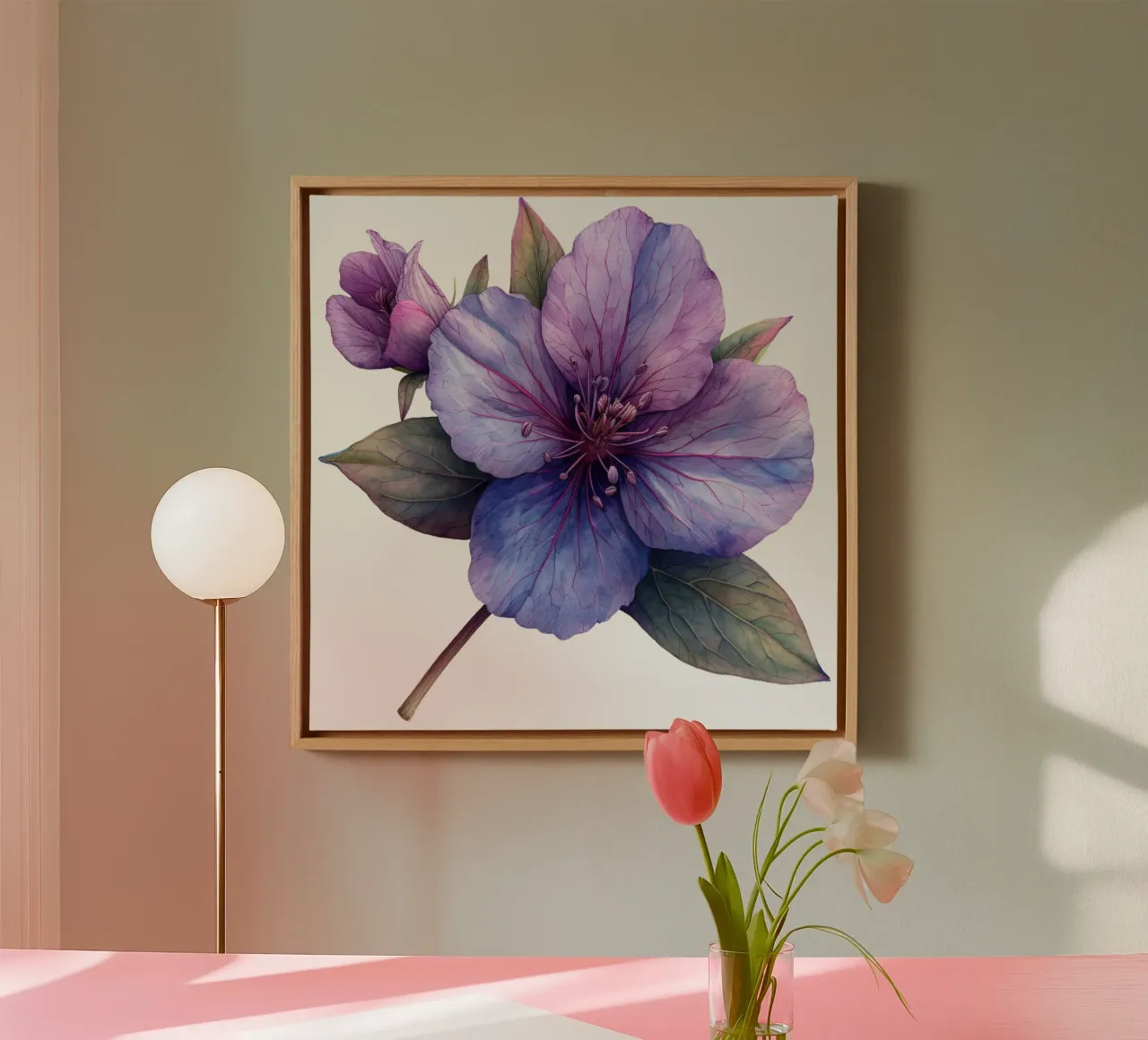 Zeepkruid Bloem canvas met Baklijst van Bold Blooms