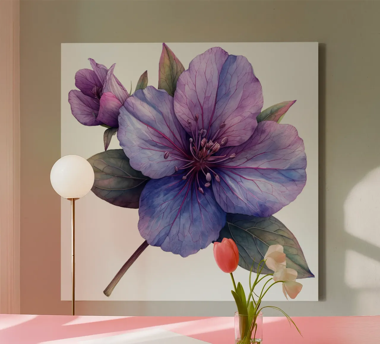 Zeepkruid Bloem canvas met Baklijst van Bold Blooms