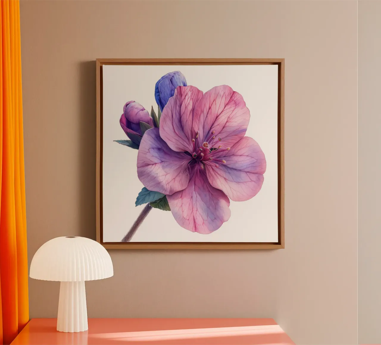 Zeepkruid Bloem canvas met Baklijst van Bold Blooms
