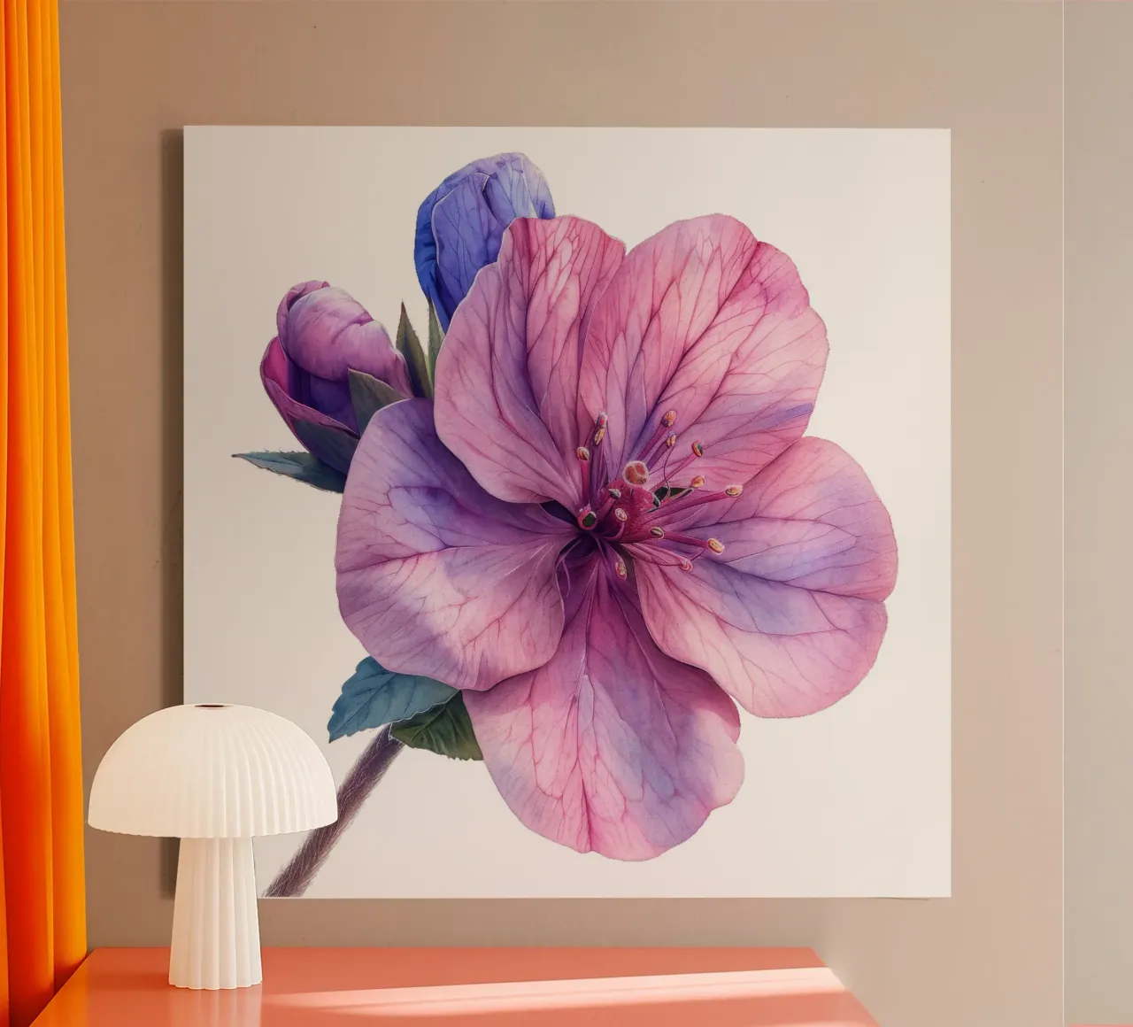 Zeepkruid Bloem canvas met Baklijst van Bold Blooms