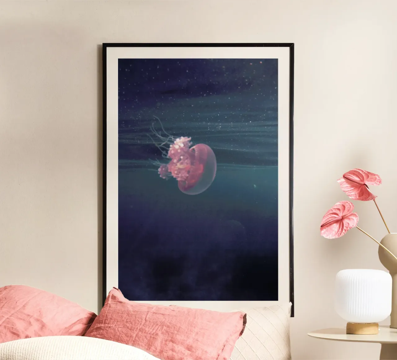 Dancing in the Water poster con telaio in plastica da Studio Nahili