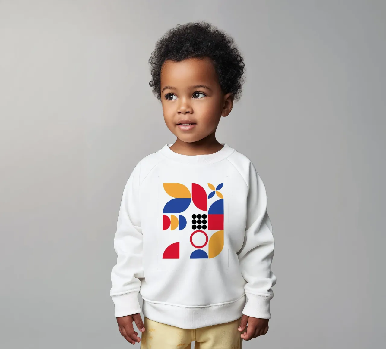 Geometric Pattern Bauhaus Style baby sweatshirt by Kim Hubball Studio