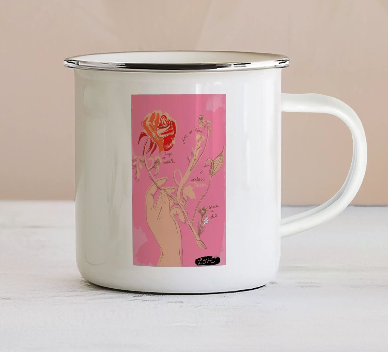 Unconditional Love tazza in smalto da Monika Aichele
